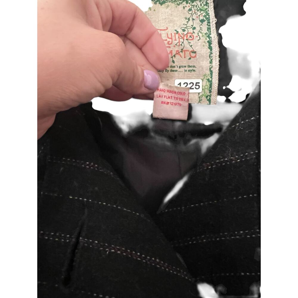 Flying Tomato L wool preppy academia goth coat jacket - Picture 3 of 5